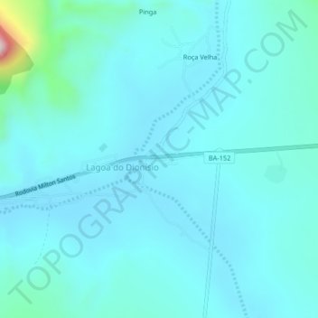 Carte topographique Lagoa do Dionísio, altitude, relief