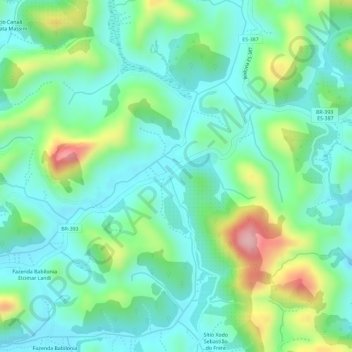 Carte topographique Babilônia, altitude, relief