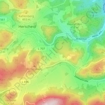 Carte topographique Müggenbruch, altitude, relief