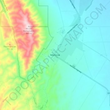 Carte topographique Melrose, altitude, relief