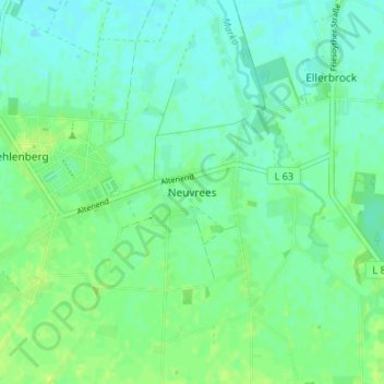 Carte topographique Neuvrees, altitude, relief