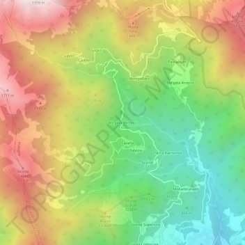 Carte topographique Borgata Bertassi, altitude, relief