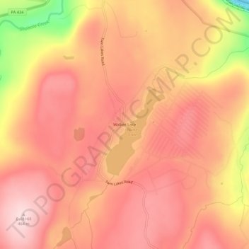 Carte topographique Walker Lake, altitude, relief
