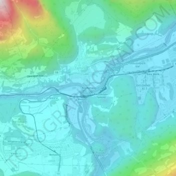 Carte topographique Reichenau, altitude, relief