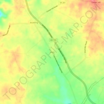 Carte topographique Leoni, altitude, relief