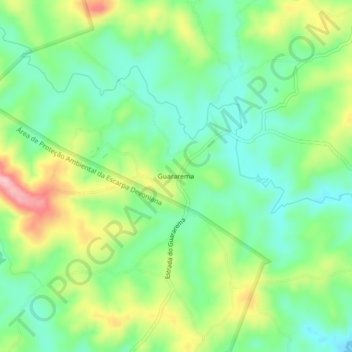Carte topographique Guararema, altitude, relief