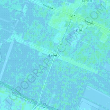 Carte topographique Ladekop, altitude, relief
