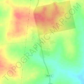 Carte topographique Boko, altitude, relief