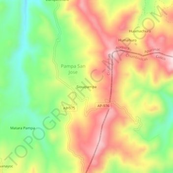 Carte topographique Siouipampa, altitude, relief