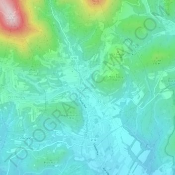Carte topographique Étueffont, altitude, relief