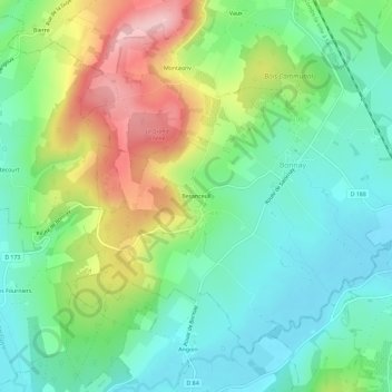 Carte topographique Besanceuil, altitude, relief