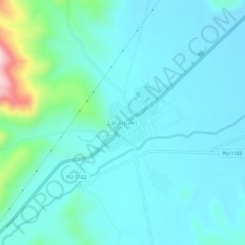 Carte topographique Laraqueri, altitude, relief