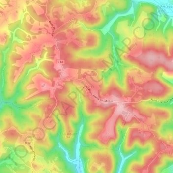 Carte topographique Eyvigues, altitude, relief
