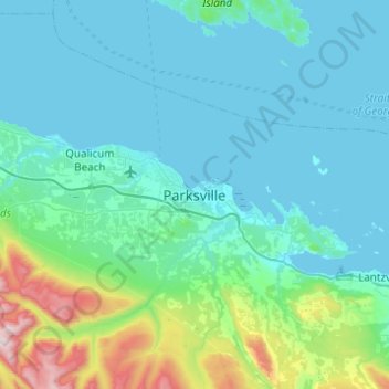 Carte topographique Parksville, altitude, relief