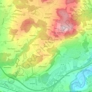 Carte topographique Neuhof, altitude, relief
