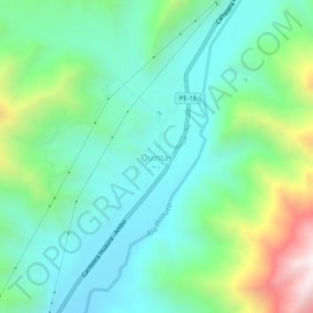 Carte topographique Quintay, altitude, relief