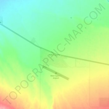 Carte topographique New Cuyama, altitude, relief