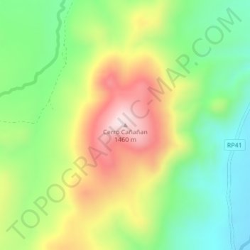 Carte topographique Cerro Cañañan, altitude, relief