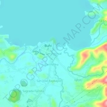 Carte topographique San Pascual, altitude, relief