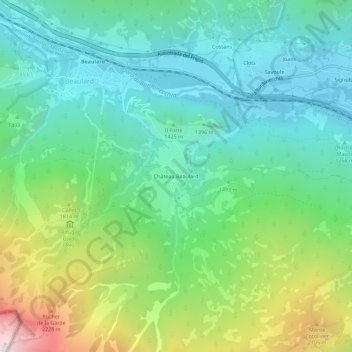 Carte topographique Château Beaulard, altitude, relief