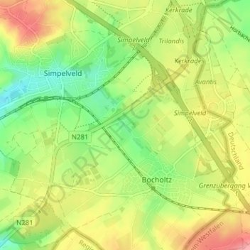 Carte topographique Broek, altitude, relief