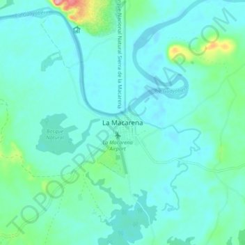 Carte topographique La Macarena, altitude, relief
