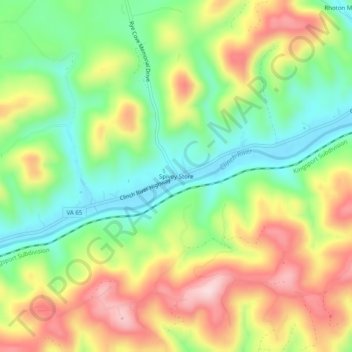 Carte topographique Spivey Store, altitude, relief