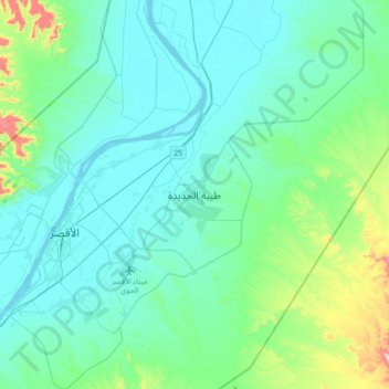 Carte topographique New Thebes, altitude, relief