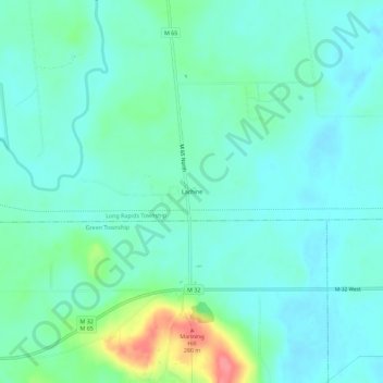 Carte topographique Lachine, altitude, relief