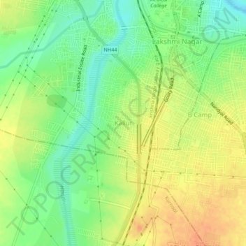 Carte topographique Kallur, altitude, relief