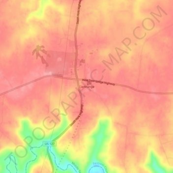 Carte topographique Clarkrange, altitude, relief