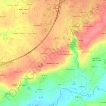 Carte topographique Le Domaine, altitude, relief