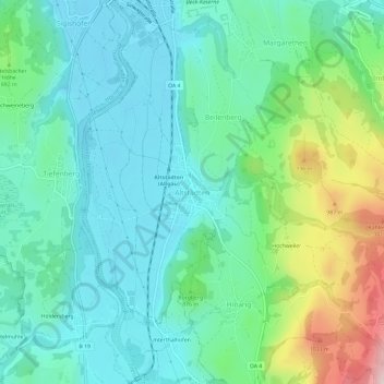 Carte topographique Altstädten, altitude, relief