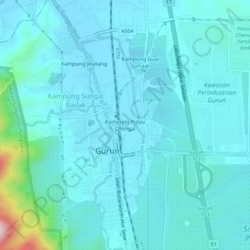 Carte topographique Chengai Island Village, altitude, relief