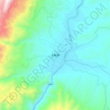 Carte topographique Kasi, altitude, relief