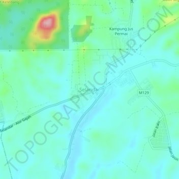 Carte topographique Selandar, altitude, relief