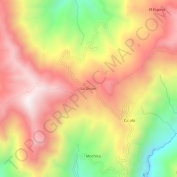 Carte topographique La Union, altitude, relief
