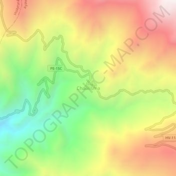 Carte topographique Chaulisma, altitude, relief