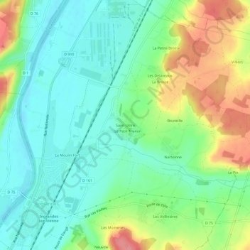 Carte topographique Saint-Ustre, altitude, relief