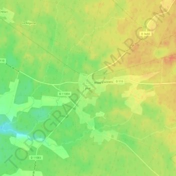 Carte topographique Joué, altitude, relief