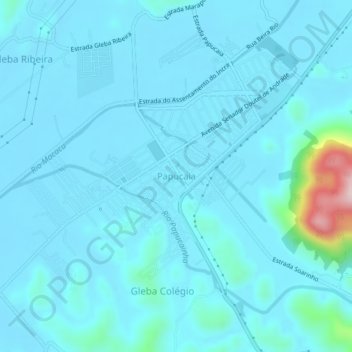 Carte topographique Papucaia, altitude, relief