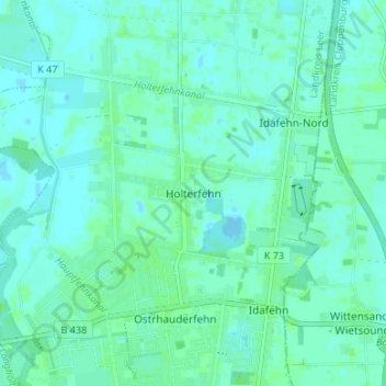 Carte topographique Holterfehn, altitude, relief
