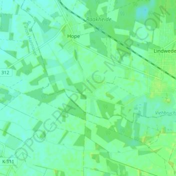 Carte topographique Adolfsglück, altitude, relief