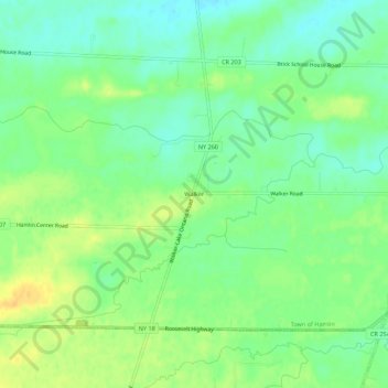 Carte topographique Walker, altitude, relief