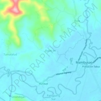 Carte topographique Balat-an, altitude, relief