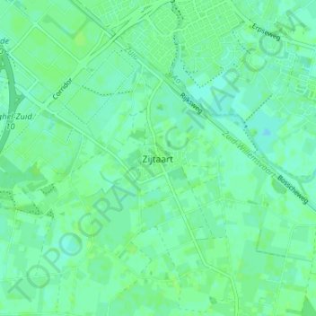Carte topographique Zijtaart, altitude, relief