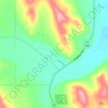 Carte topographique Millarville, altitude, relief