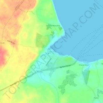 Carte topographique Chacao, altitude, relief