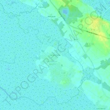 Carte topographique Fief du Chêne, altitude, relief