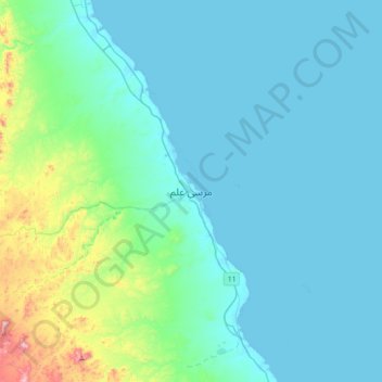 Carte topographique Marsa Alam, altitude, relief